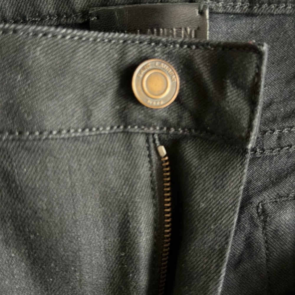 YSL Saint Laurent Paris black ankle cropped slim jeans, size 30 - Picture 11 of 14